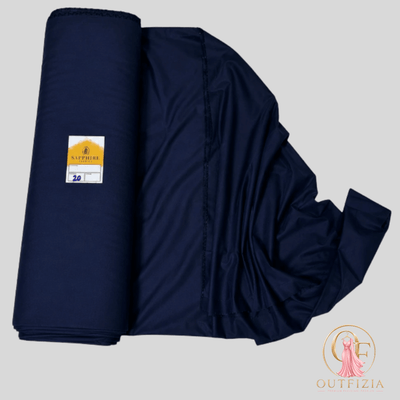 SAPPHIRE China Wash & Wear Men’s Unstitched Fabric - Deep Navy Blue (5 Meters) - Unstitched | Outfizia