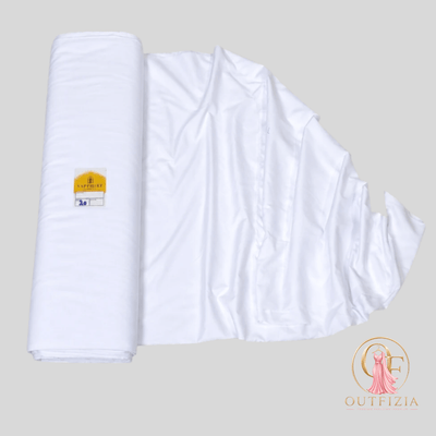 SAPPHIRE China Wash & Wear Men’s Unstitched Fabric - Bright White (5 Meters) - Unstitched | Outfizia